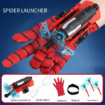2-Pack Spider Web Launcher Gloves - Red and Blue Hero Toy, 5-Meter Shooting Distance, Absorbable Bullets