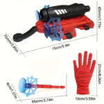 2-Pack Spider Web Launcher Gloves - Red and Blue Hero Toy, 5-Meter Shooting Distance, Absorbable Bullets